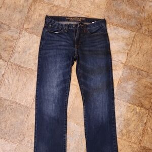 American Eagle Outfitters Men's Dark Blue Slim Straight Jeans